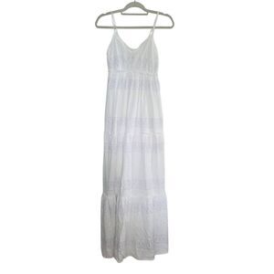 Jessica Simpson Women's Size Small White Eyelet Lace Maxi Sundress